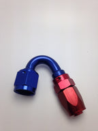 Fragola -6AN x 150 Degree Pro-Flow Hose End - Blue/Red