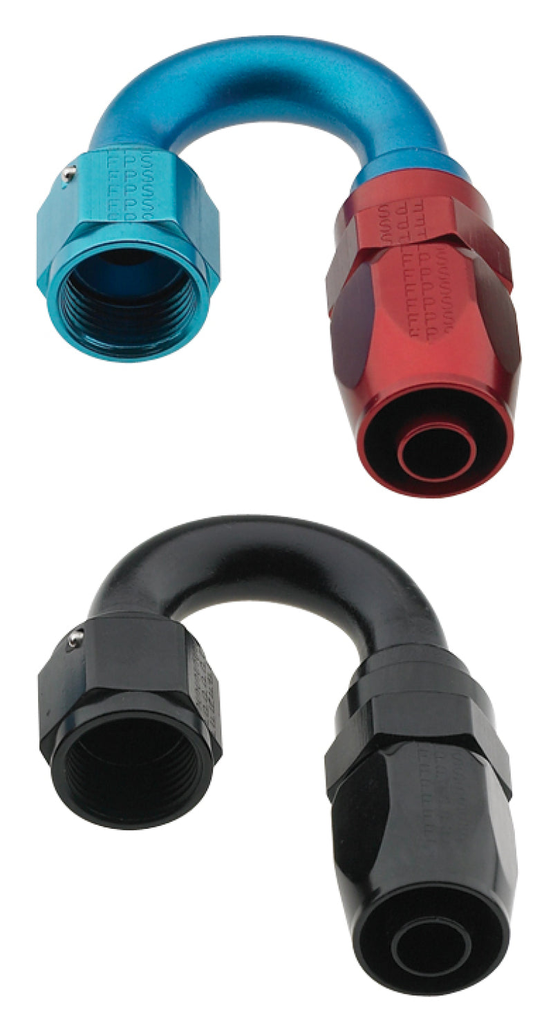 Fragola -8AN Fem x -6AN Hose 180 Degree Reducing Hose End - Blue/Red