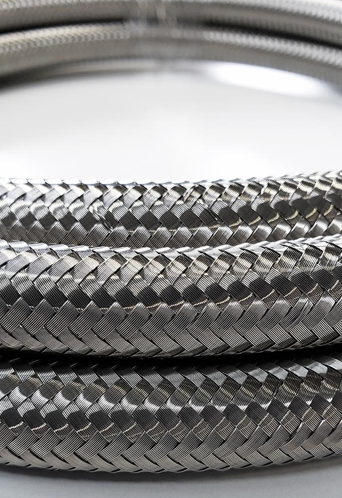 -12AN Stainless Steel Braided Flex Hose with Reinforced Rubber Liner - 20 Foot Length